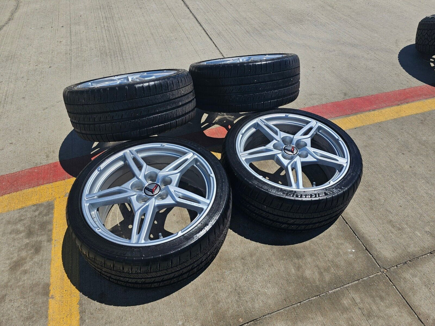 19" + 20" Chevy Corvette C8 OEM wheels rims 14007 14008 tires 2022 2023 2024 NEW