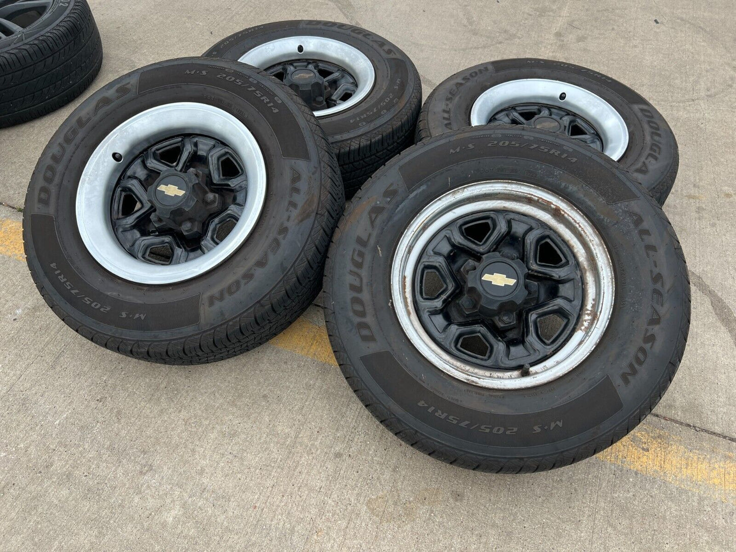 14" Chevy K1500 Blazer Old School Chevy wheels rims GMC tires 5x120 5x4.75