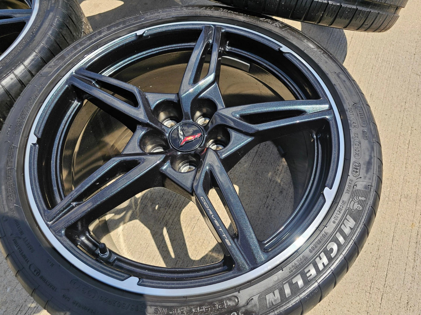 19" + 20" Chevy Corvette C8 OEM wheels rims 14007 14008 tires MICHELIN