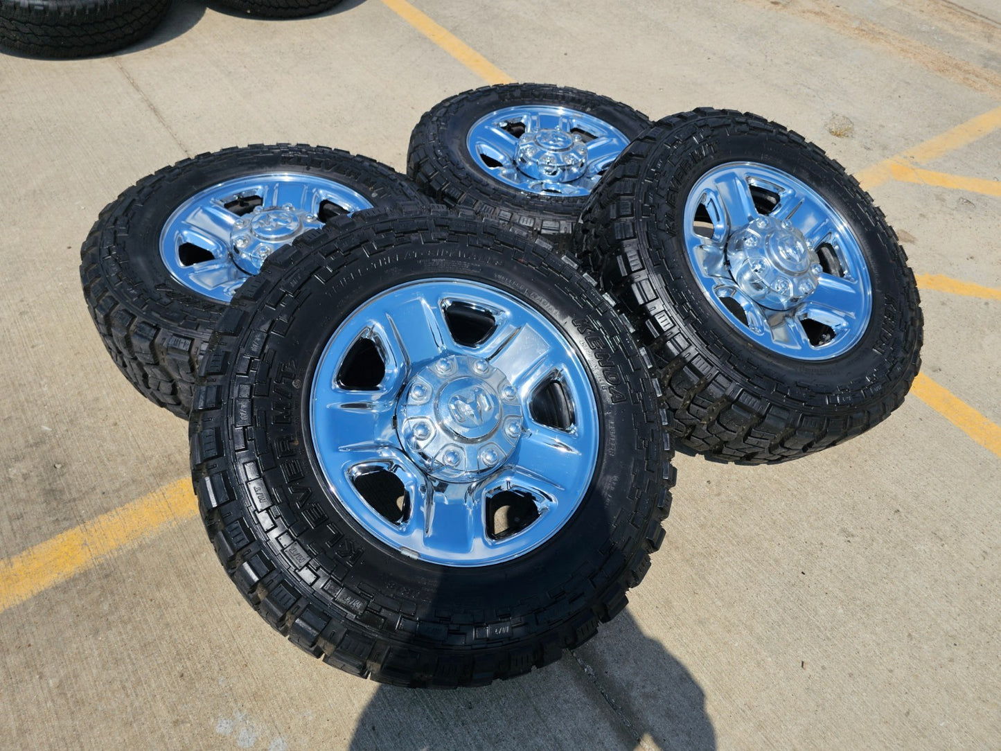 18" Dodge Ram 2500 3500 STEEL chrome OEM 2473 wheels rims KENDA M/T2