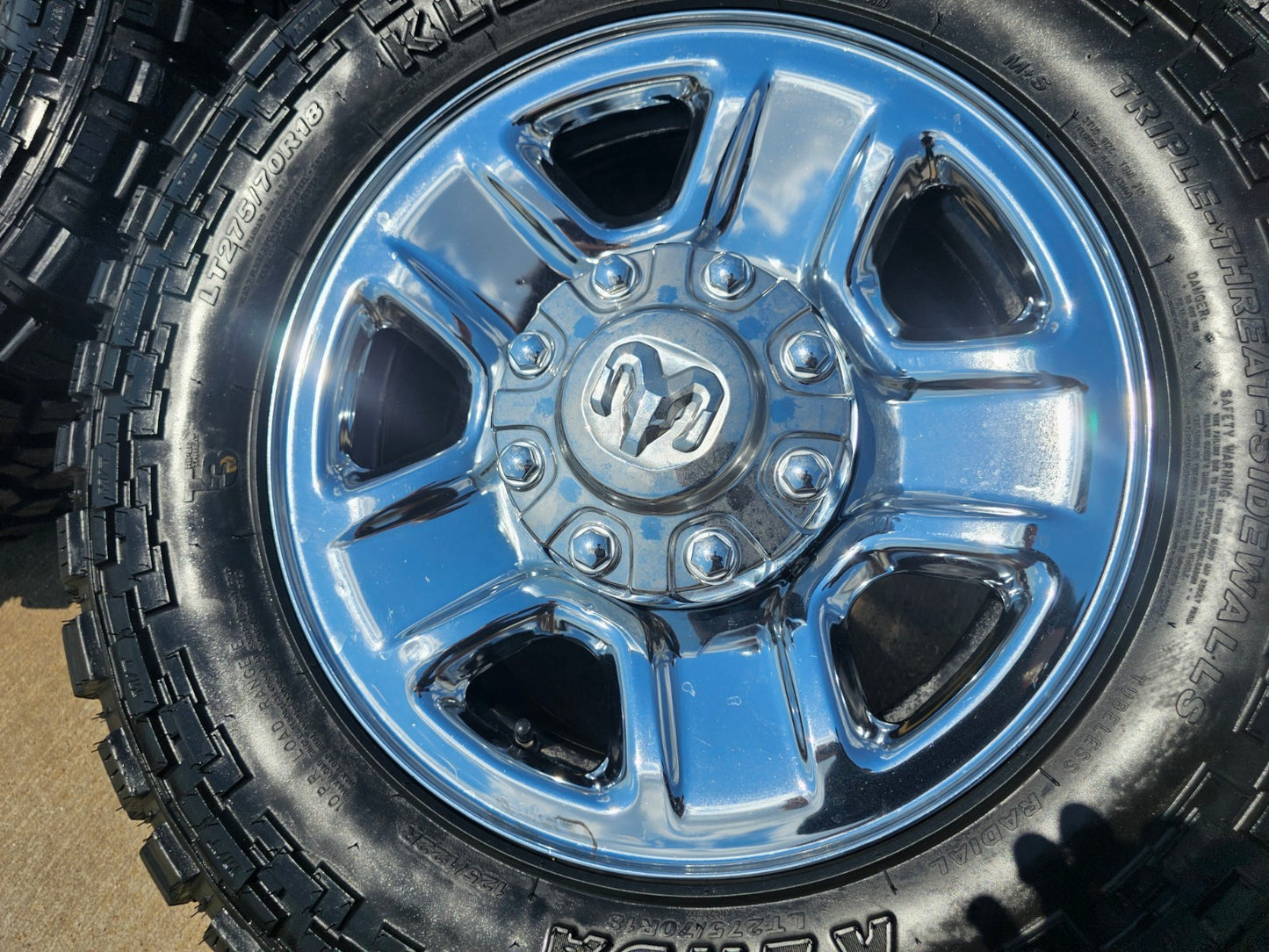 18" Dodge Ram 2500 3500 STEEL chrome OEM 2473 wheels rims KENDA M/T2