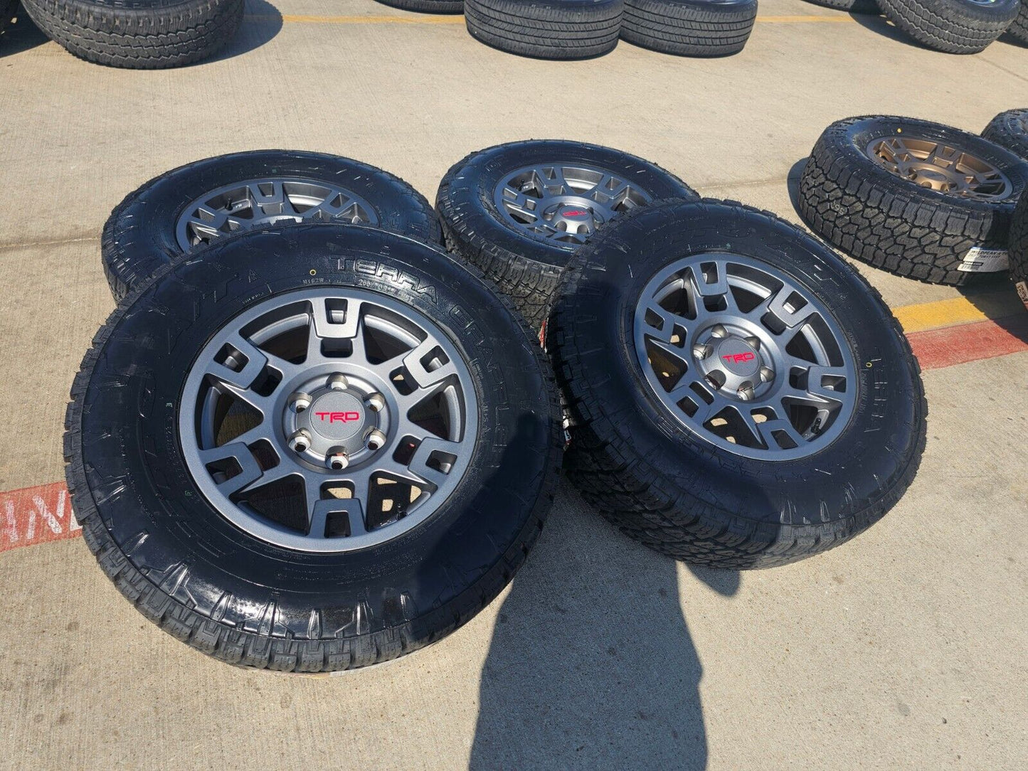 17" Toyota Tacoma 4Runner OEM wheels rims black 75167 TRD FJ Nitto tires NEW