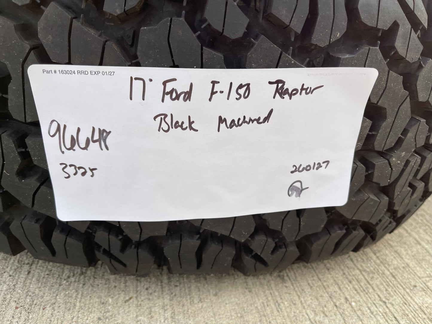 17" Ford F-150 Raptor OEM 96648 rims wheels tires BFG 37" NEW