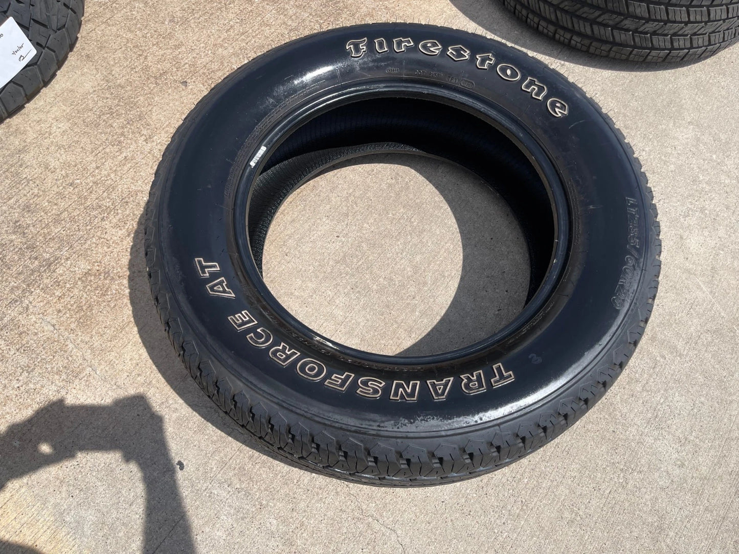 (1) 285/60/20 Firestone Transforce A/T tire LT 10 ply load range E