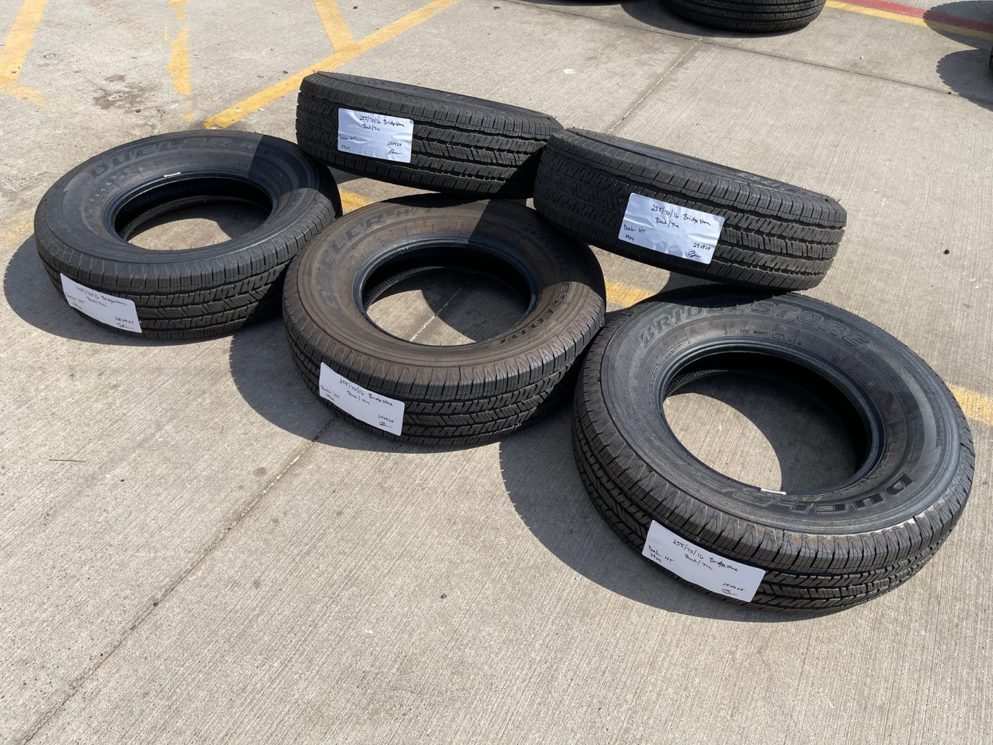 (5) 255/70/16 Bridgestone Dueler H/T tires Jeep Wrangler Bronco Colorado NEW