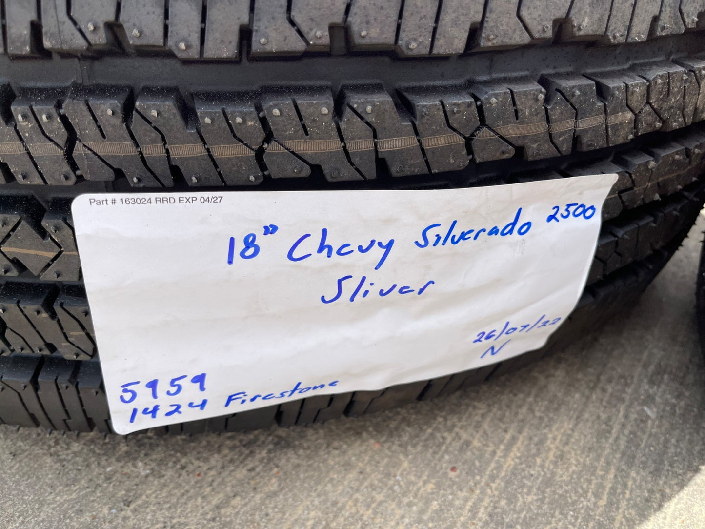 18" Chevy Silverado 2500 3500 OEM 5959 wheels rims tires SET FIRESTONE NEW
