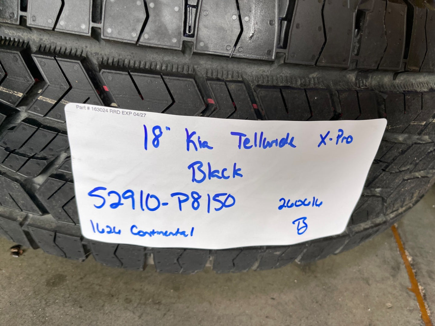 NEW 18" Kia Telluride X-PRO OEM wheels rims Sorento Sedona CONTINENTAL 2026 2027