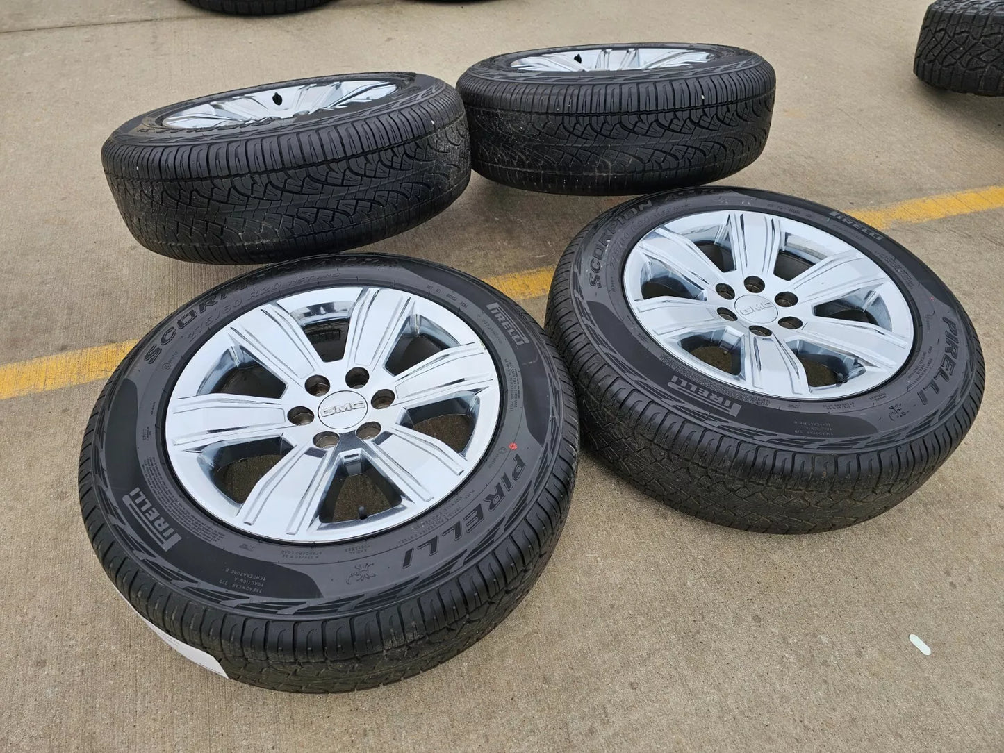 20" GMC Sierra Yukon DENALI OEM wheels rims 5752 chrome tires PIRELLI A/T NEW