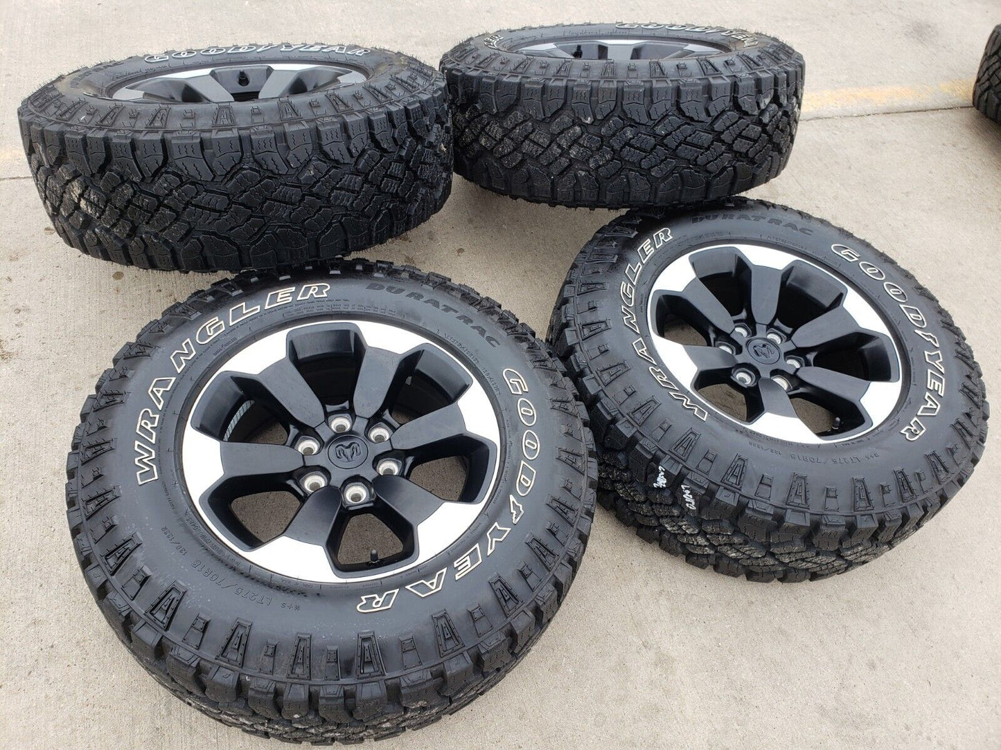 18" Dodge Ram 1500 Rebel Black OEM wheels rims 2671 DURATRAC A/T 2022 2023 2024