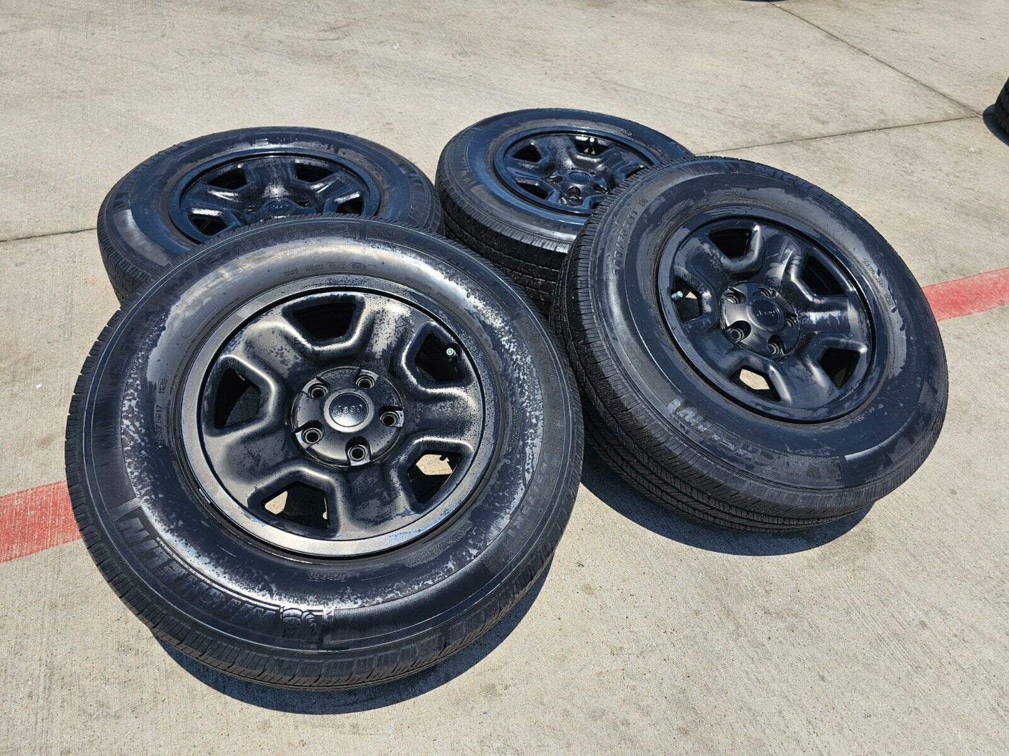 17" Jeep Wrangler Rubicon Sahara OEM wheels rims 9240 9220 black 2021 2022 2023