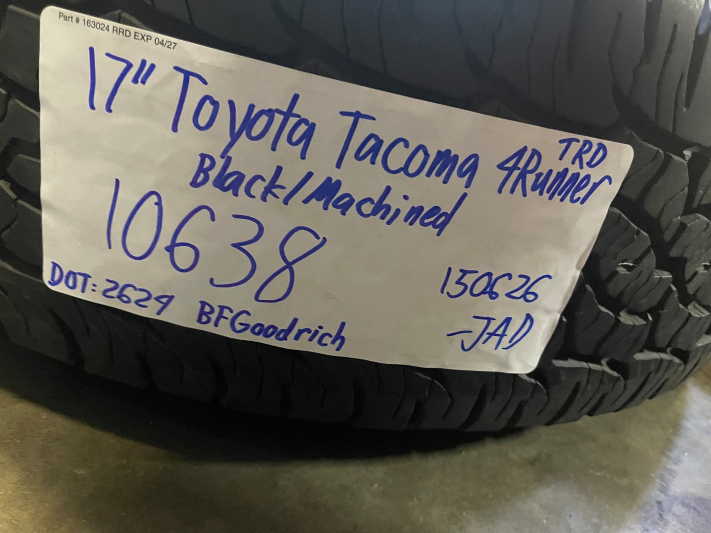 17" Toyota Tacoma 4Runner TRD OEM 10638 wheels rims 2024 2025 2026 2027 BFG A/T