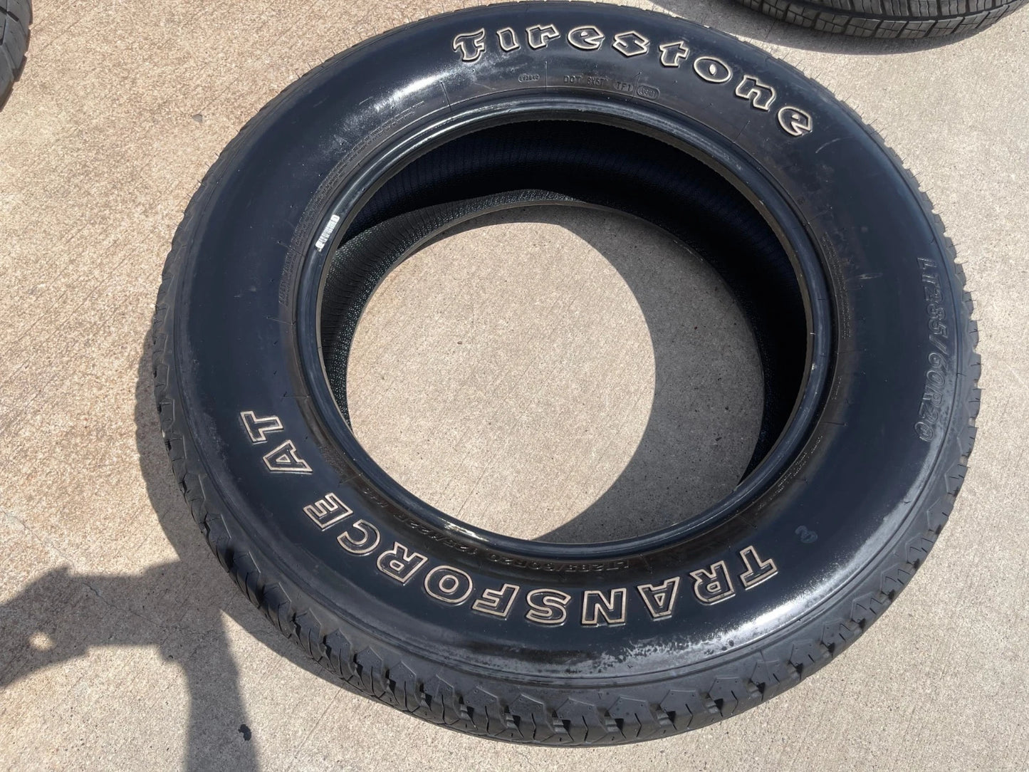 (1) 285/60/20 Firestone Transforce A/T tire LT 10 ply load range E
