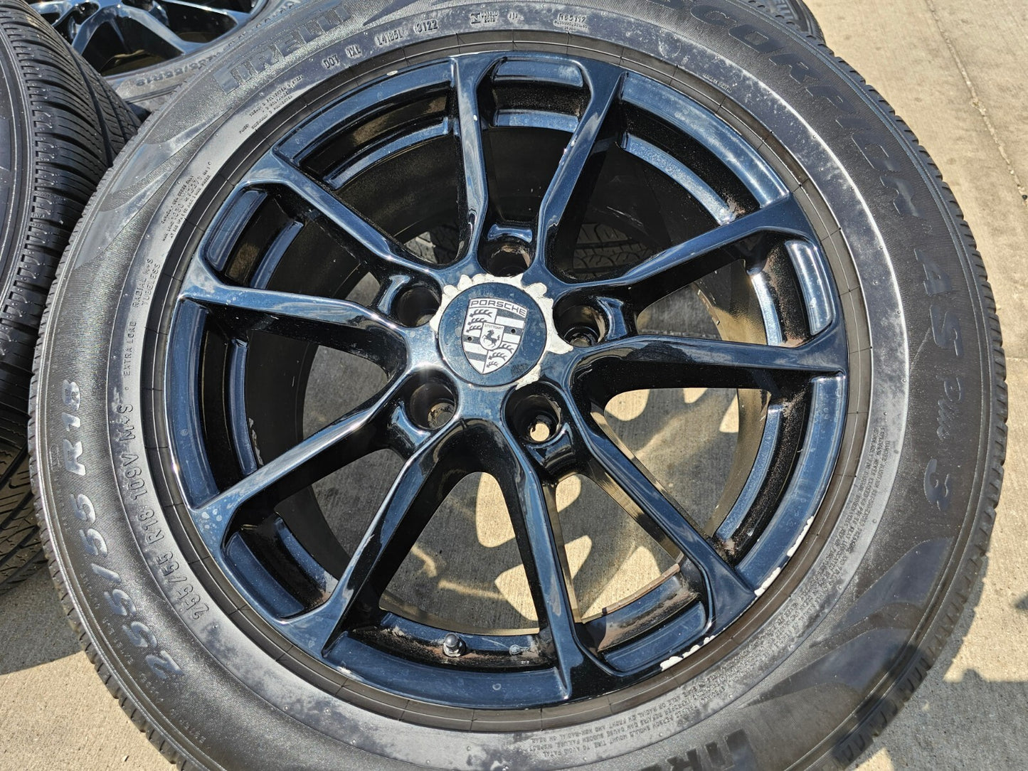 18" Porsche Cayenne OEM 67480 wheels rims black tires PIRELLI