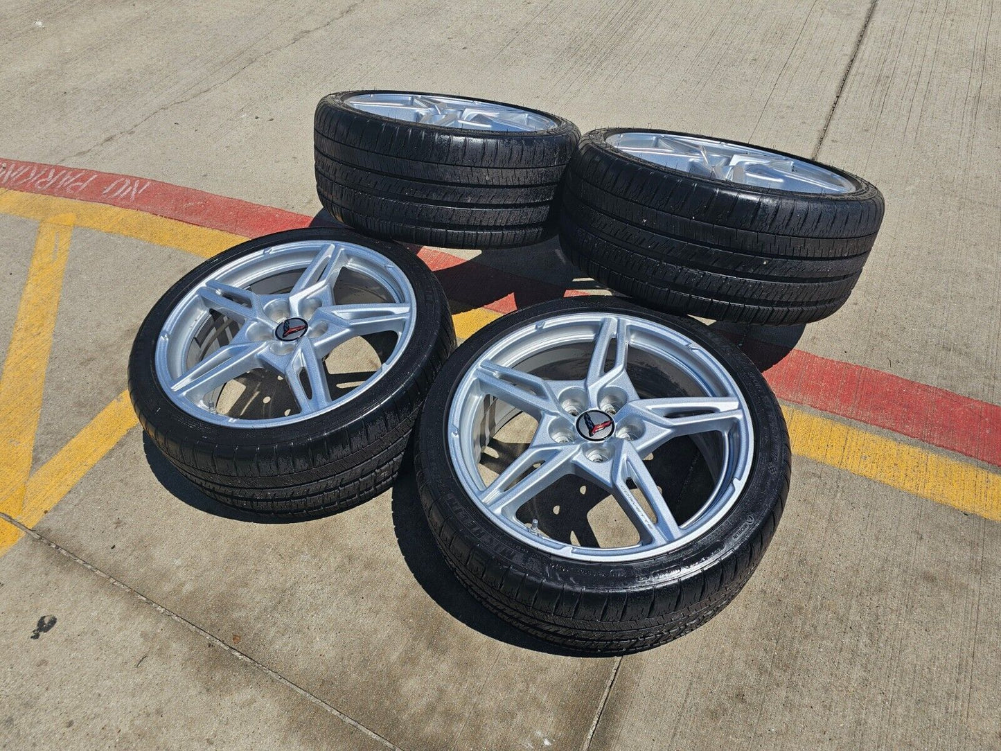 19" + 20" Chevy Corvette C8 OEM wheels rims 14007 14008 tires 2022 2023 2024 NEW