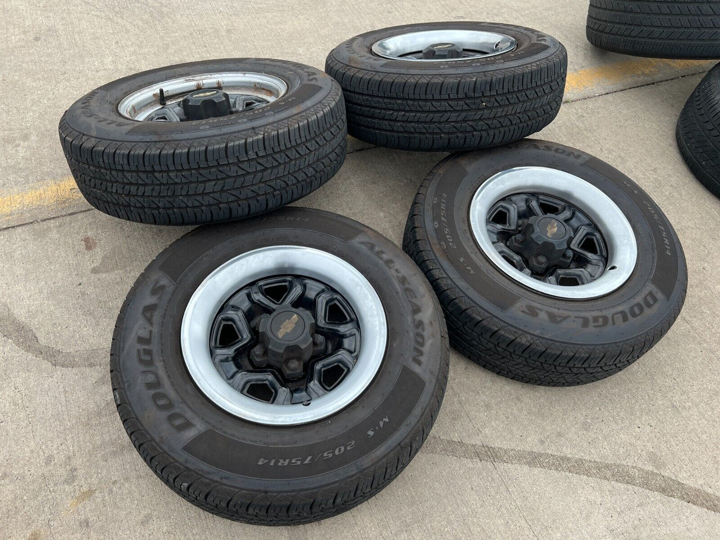 14" Chevy K1500 Blazer Old School Chevy wheels rims GMC tires 5x120 5x4.75