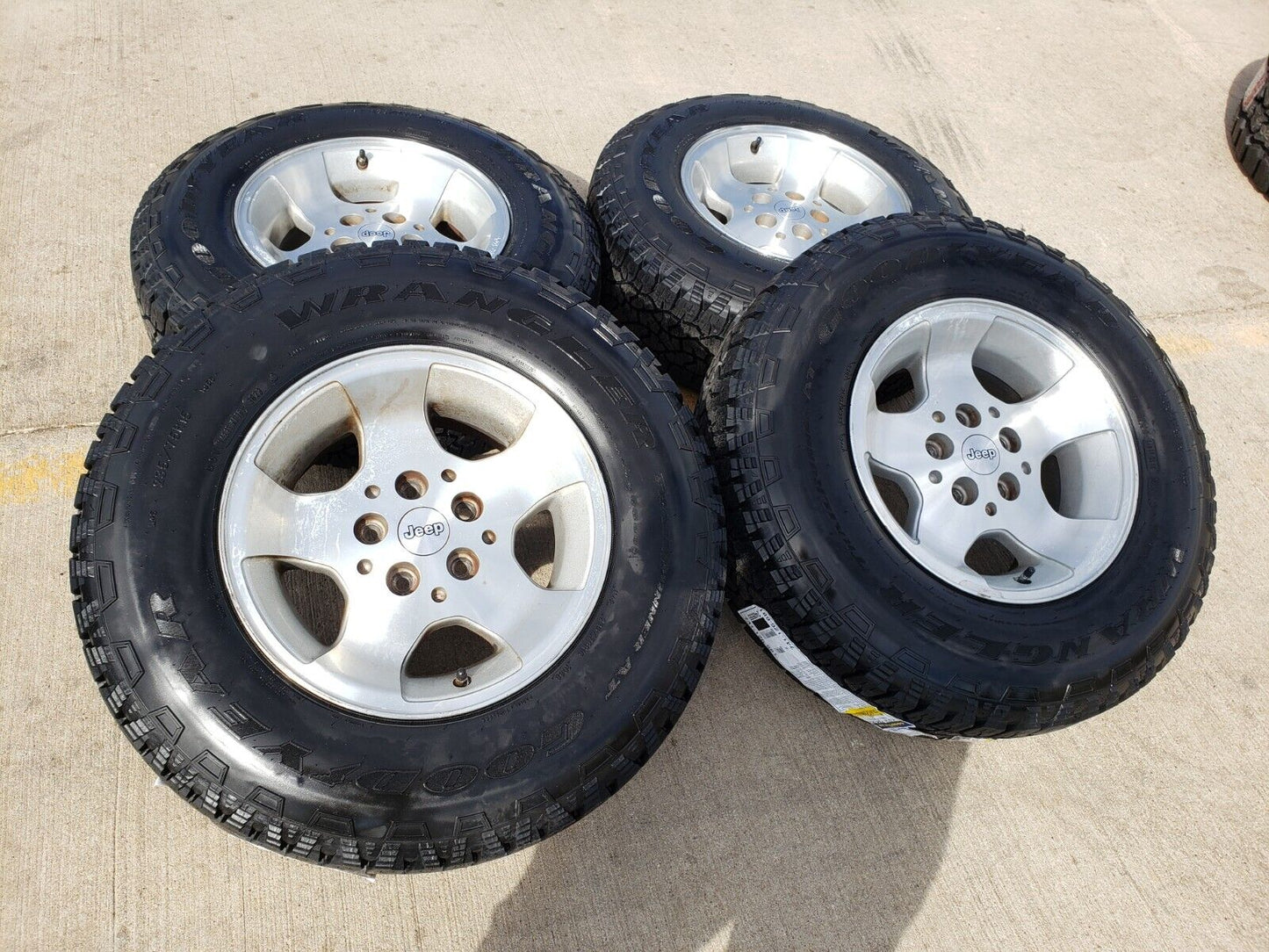 15" Jeep Wrangler wheels rims 9024 5x4.5 1997 1998 1999 2000 2001 NEW A/T tires