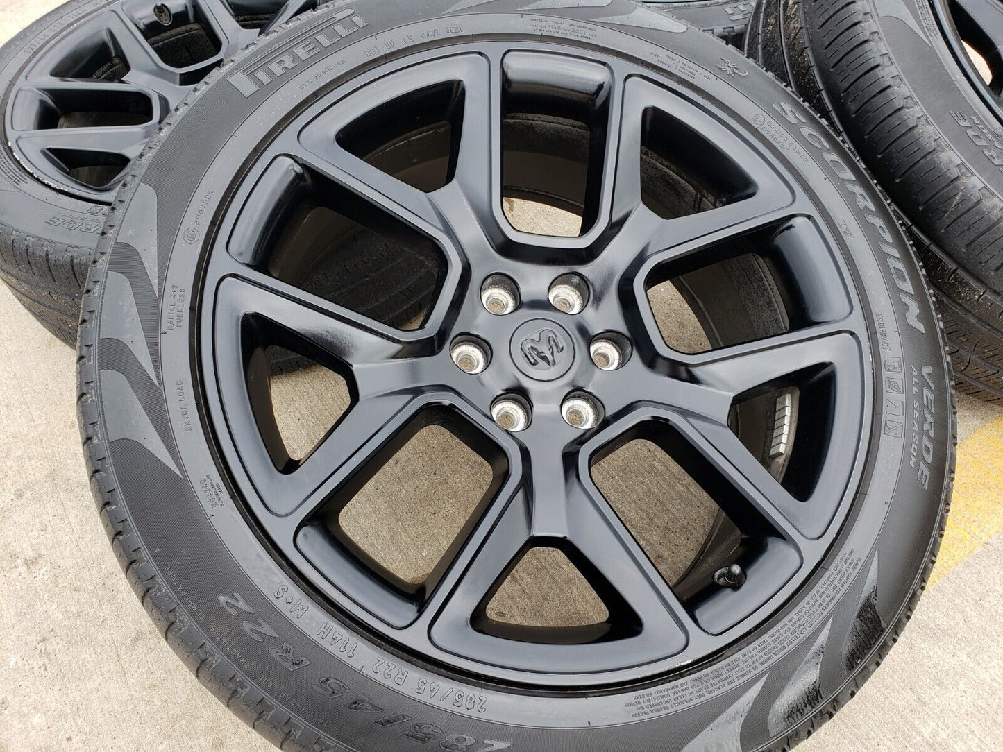22" Dodge Ram 1500 OEM LIMITED Laramie wheels rims black 2725 2684 tires