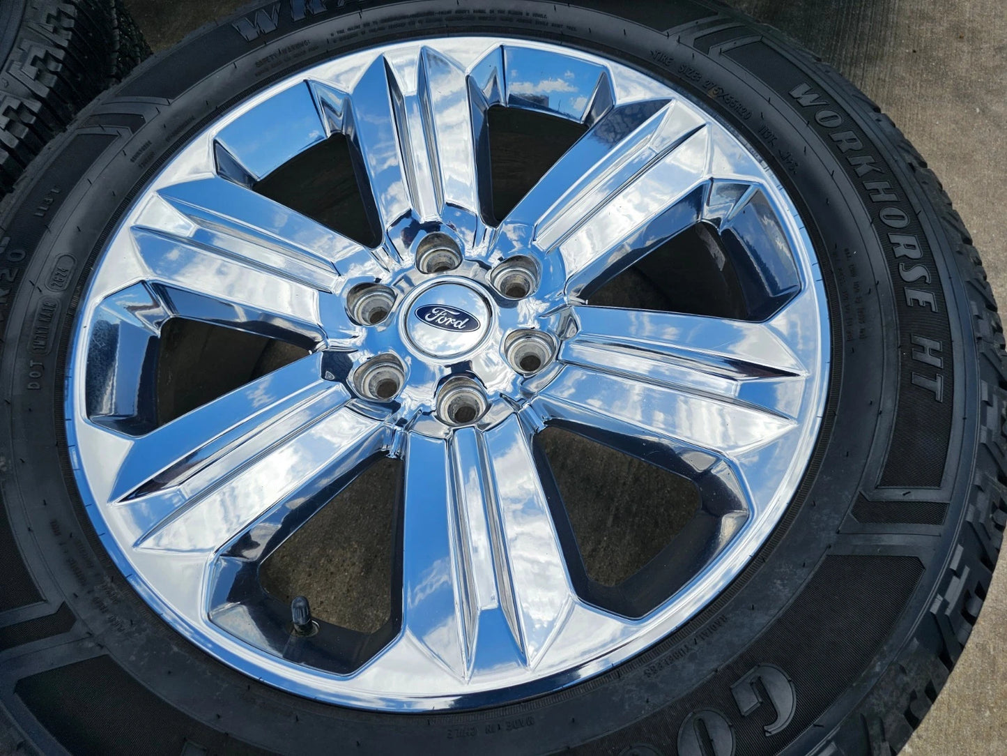 20" Ford F-150 Expedition OEM Lariat chrome rims wheels 10171 tires GOODYEAR
