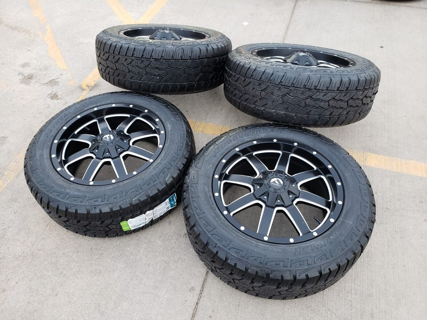 20x9 Fuel Jeep Maverick Wrangler Gladitor wheels rims 33" tires 5x127 5x112