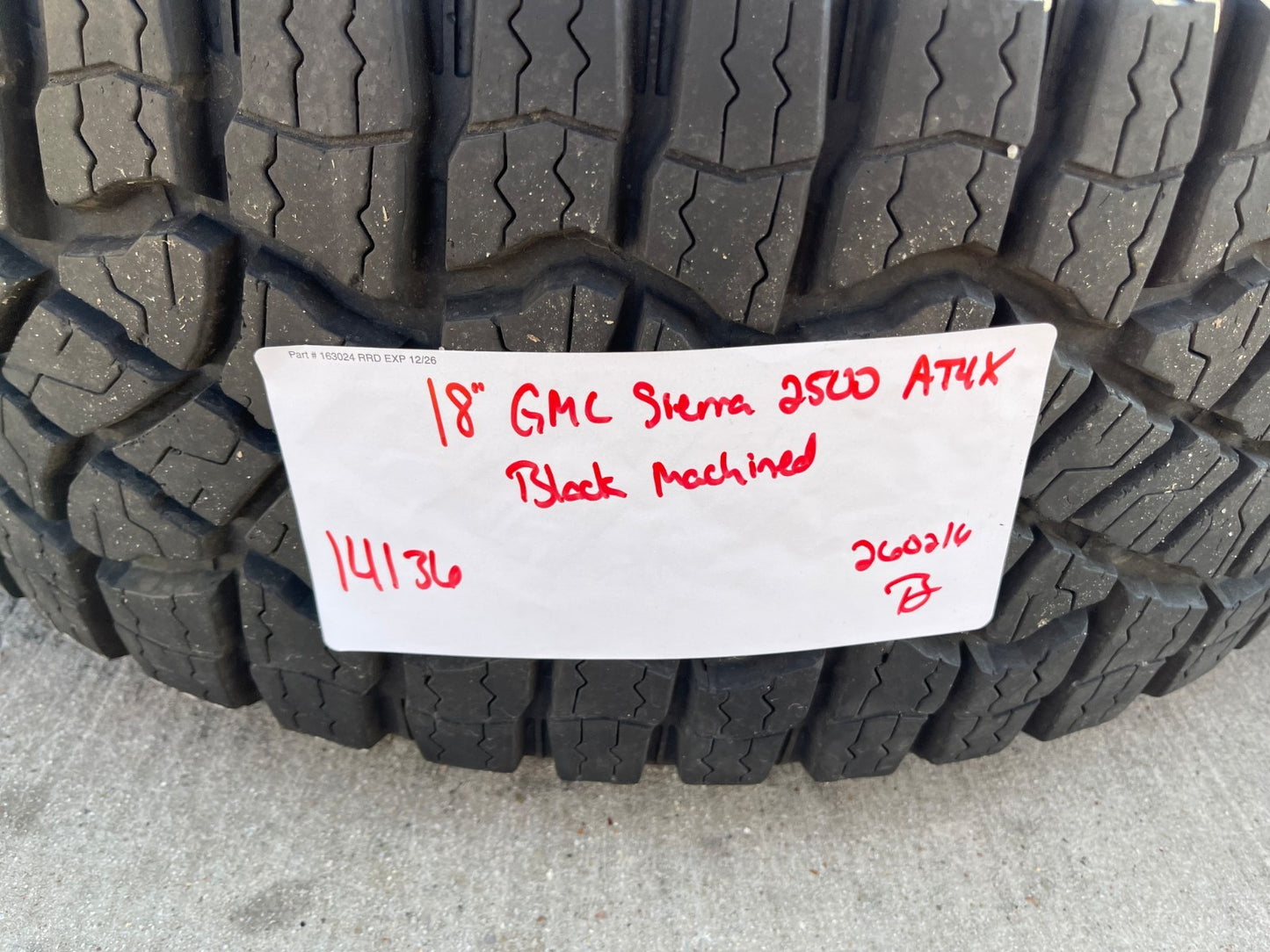 18" GMC Sierra AT4X Chevy Trail Boss 2500 OEM 14136 wheels rims GOODYEAR 35"