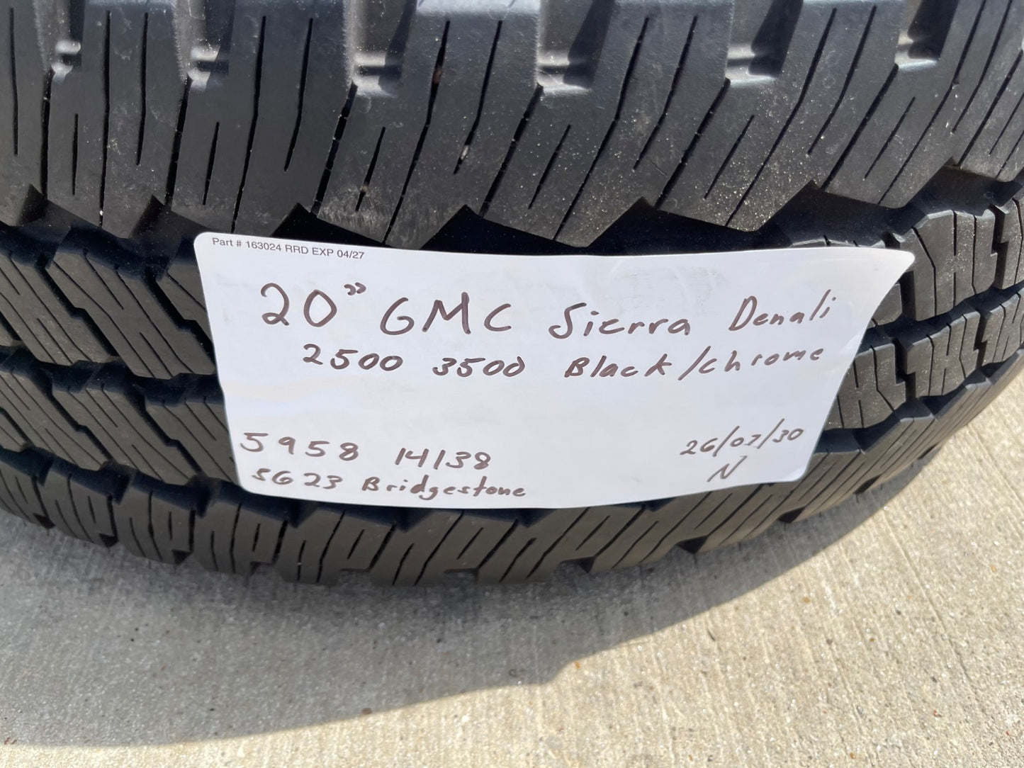 20" GMC Sierra DENALI 2500 3500 OEM wheels rims 5958 14138 Chevy DUELER A/T