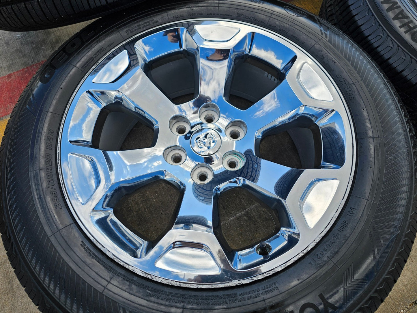 20" Dodge Ram 1500 OEM Laramie CHROME 2680 wheels rims YOKOHAMA NEW