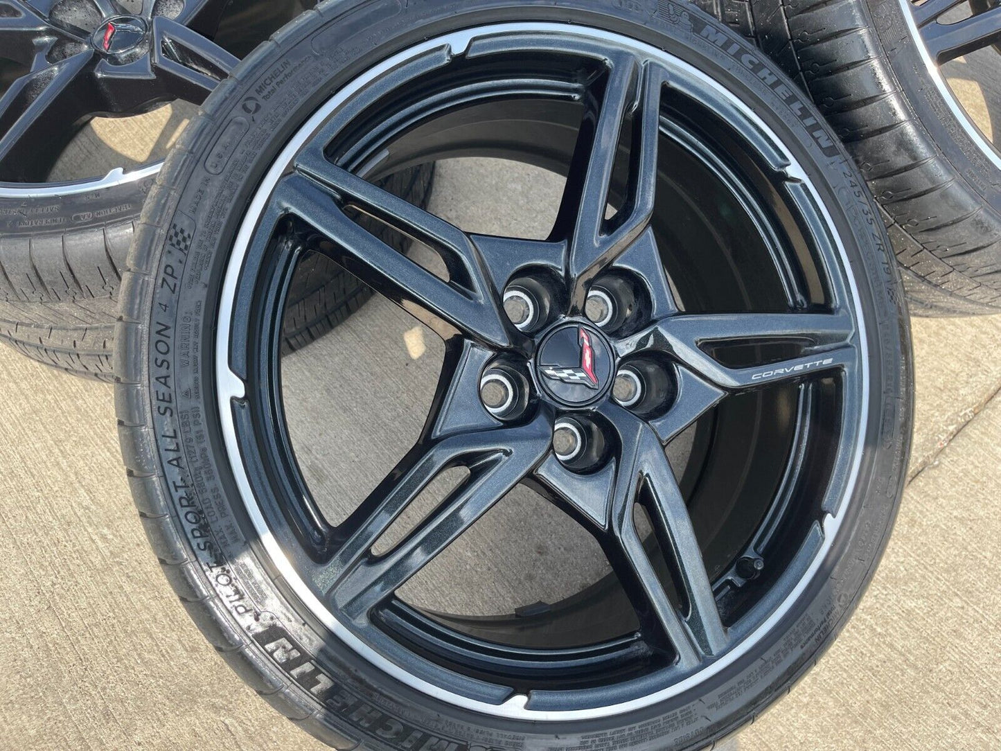19" + 20" Chevy Corvette C8 OEM wheels rims 14007 14008 tires 2022 2023 2024