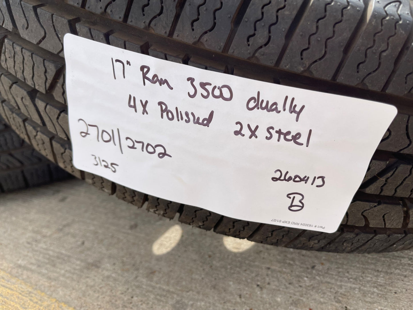 17" Dodge Ram 3500 Dually Laramie 8x200 wheels rims 2701 2702 OEM NEXEN NEW