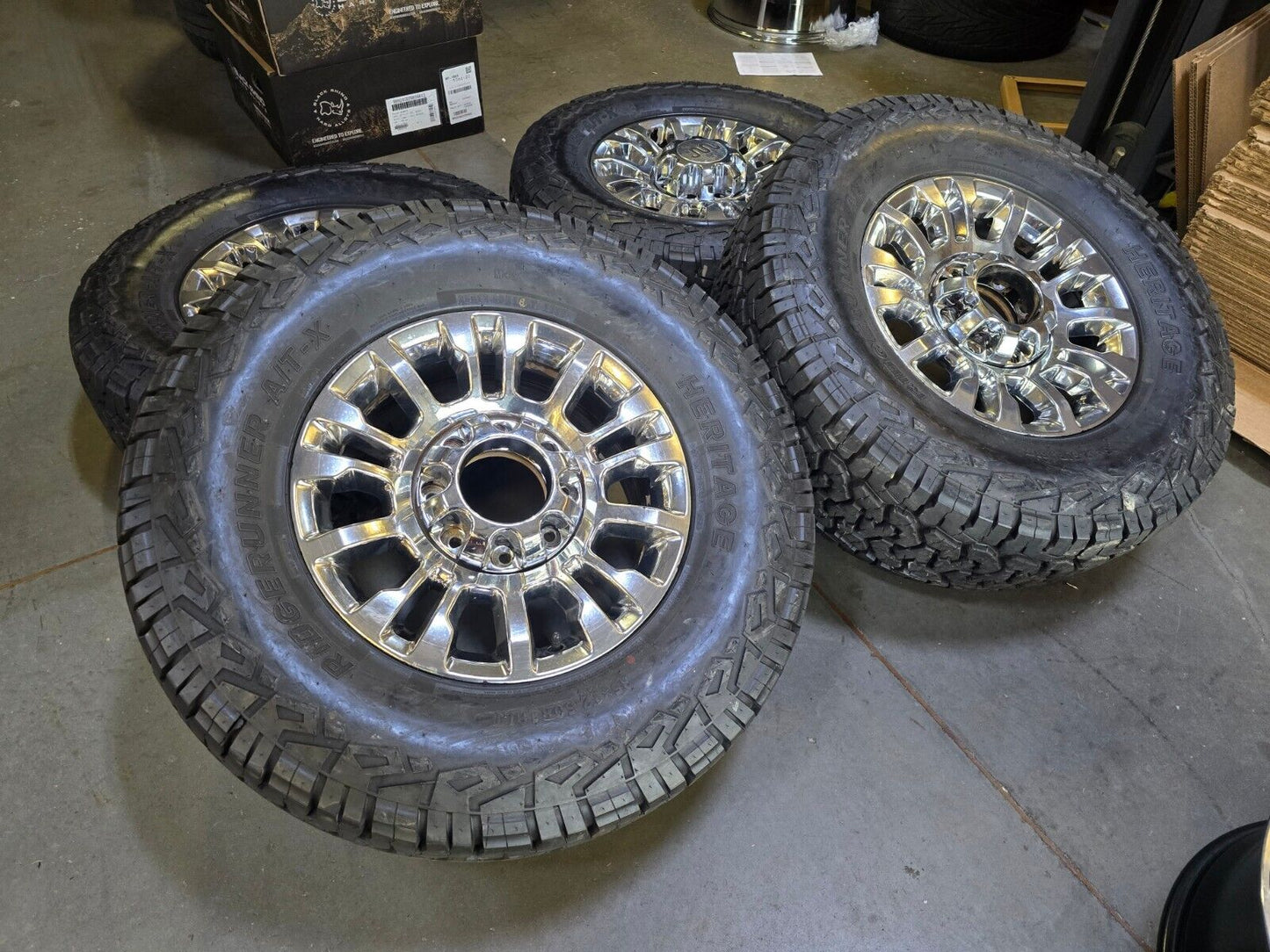 18" Ford F-250 F-350 OEM rims wheels 10290 chrome TREMOR tires 35"
