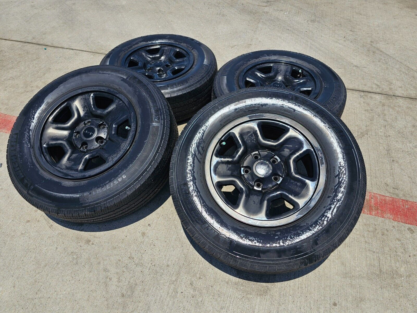 17" Jeep Wrangler Rubicon Sahara OEM wheels rims 9240 9220 black 2021 2022 2023