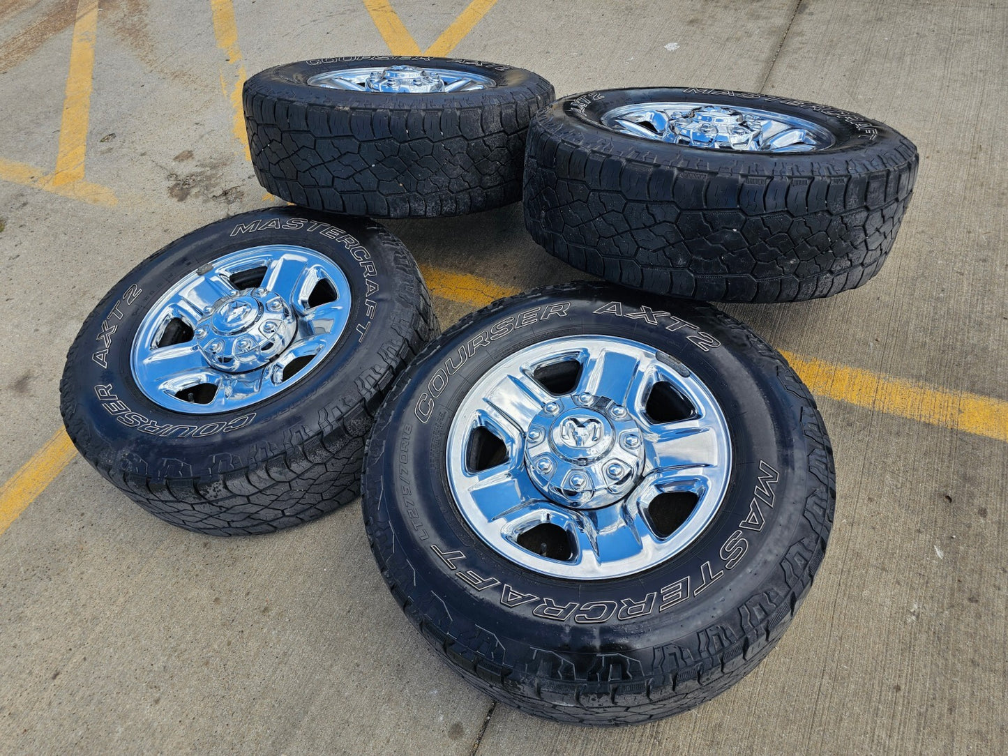18" Dodge Ram 2500 3500 STEEL chrome OEM 2473 wheels rims tires MASTERCRAFT ATX2