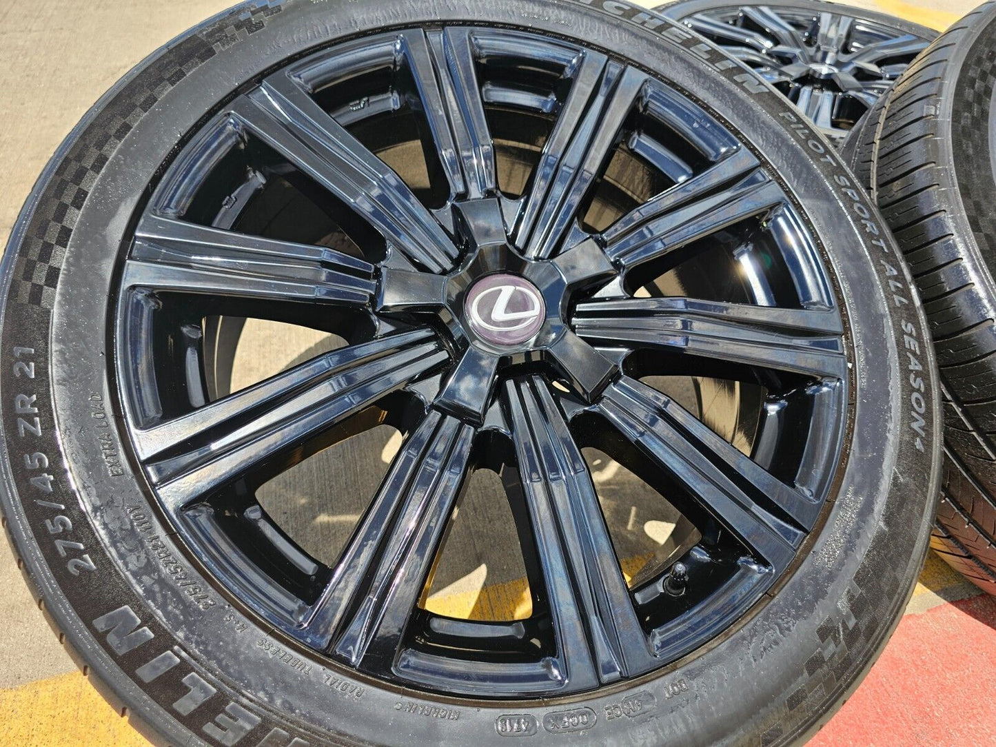 21" Lexus LX570 Toyota Land Cruiser OEM 74341 black wheels rims tires
