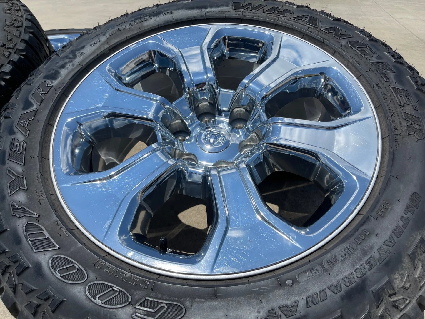 20" Dodge Ram 1500 OEM Laramie CHROME 2679 wheels rims tires GOODYEAR A/T