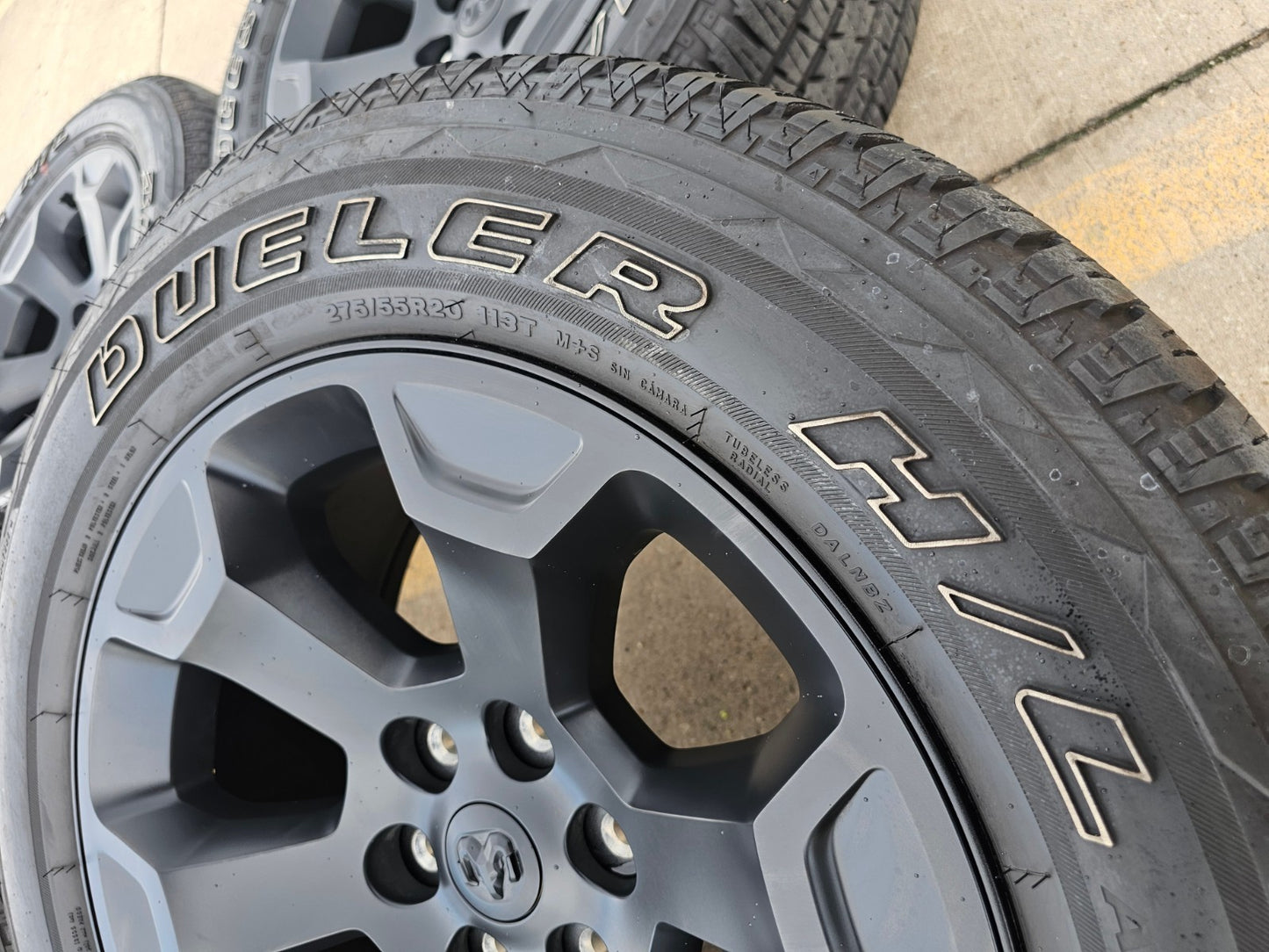 20" Dodge Ram 1500 OEM Laramie Black 2680 wheels rims tires 2022 2023 2024 2025