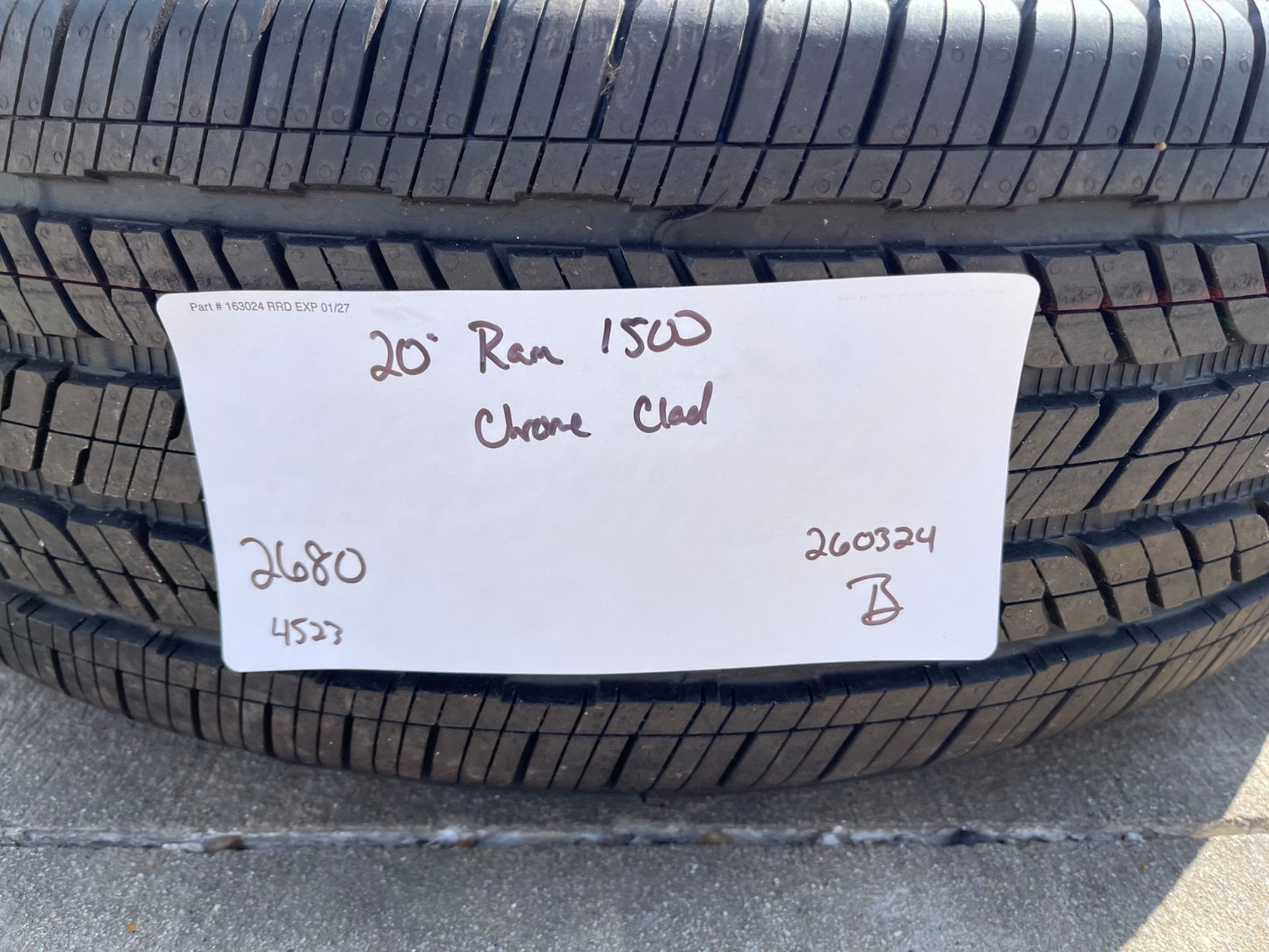 20" Dodge Ram 1500 OEM Laramie CHROME 2680 wheels rims 2025 2026 BRIDGESTONE NEW
