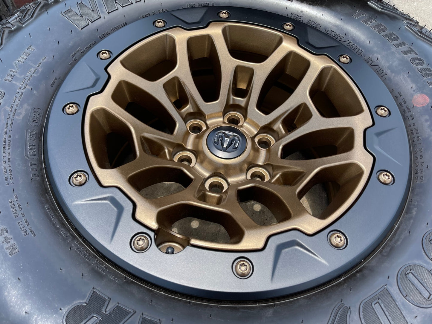18" Dodge Ram 1500 RHO TRX Beadlock OEM bronze wheel rim 2735 tires 35" NEW