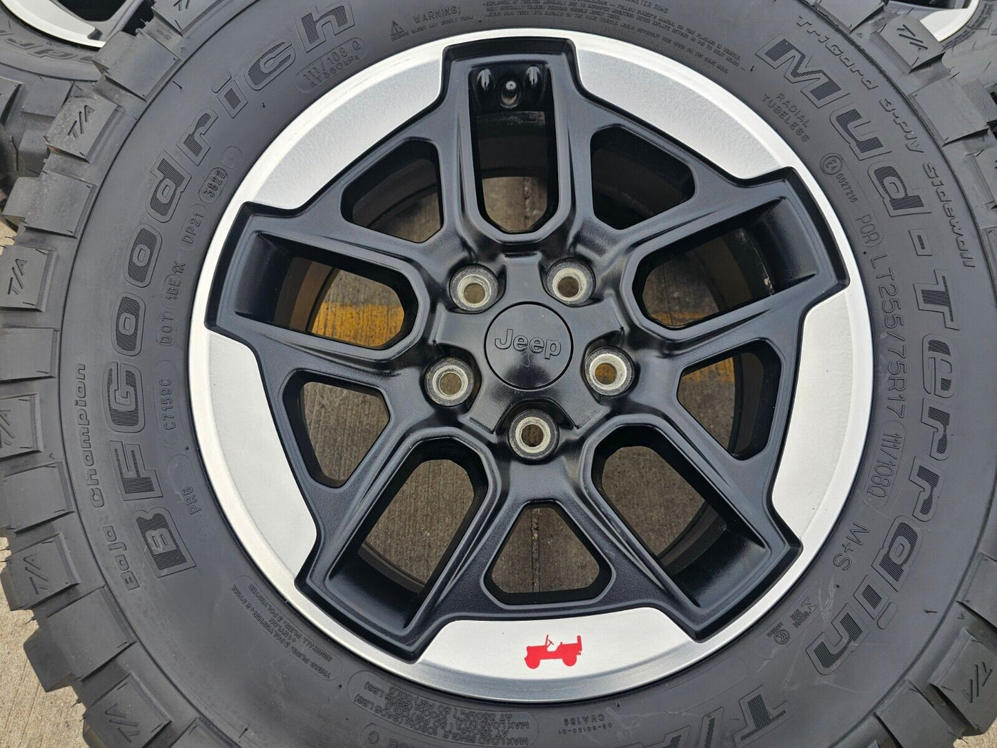 17" Jeep Wrangler Rubicon OEM Black wheels rims Gladiator 9219 tires