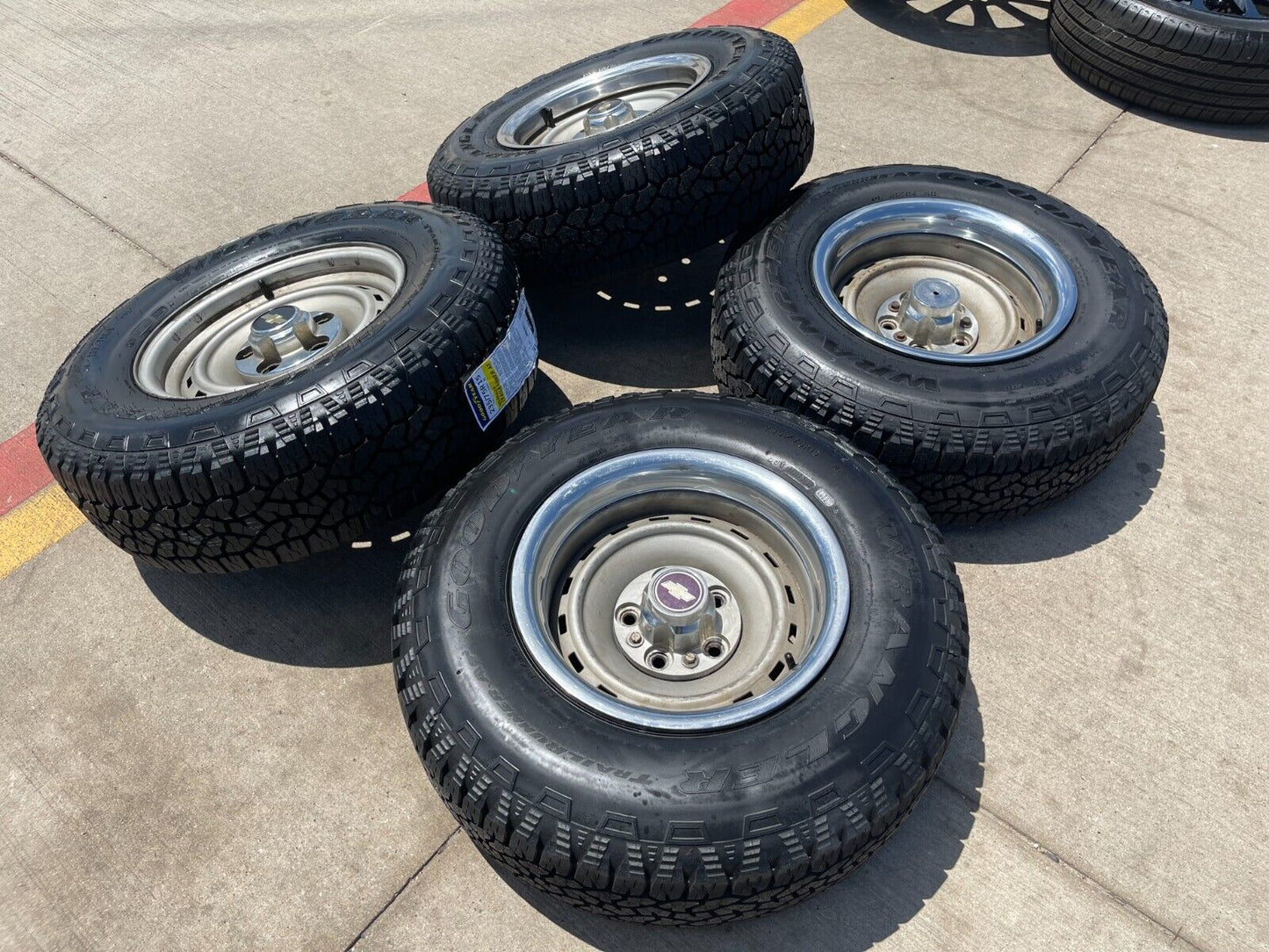 15" Chevy K1500 Blazer Old School Chevy wheels rims GMC NEW tires 5x120 5x4.75