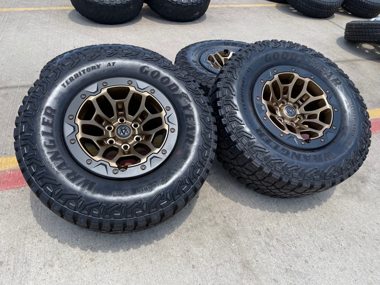 18" Dodge Ram 1500 RHO TRX Beadlock OEM bronze wheel rim 2735 tires 35" NEW