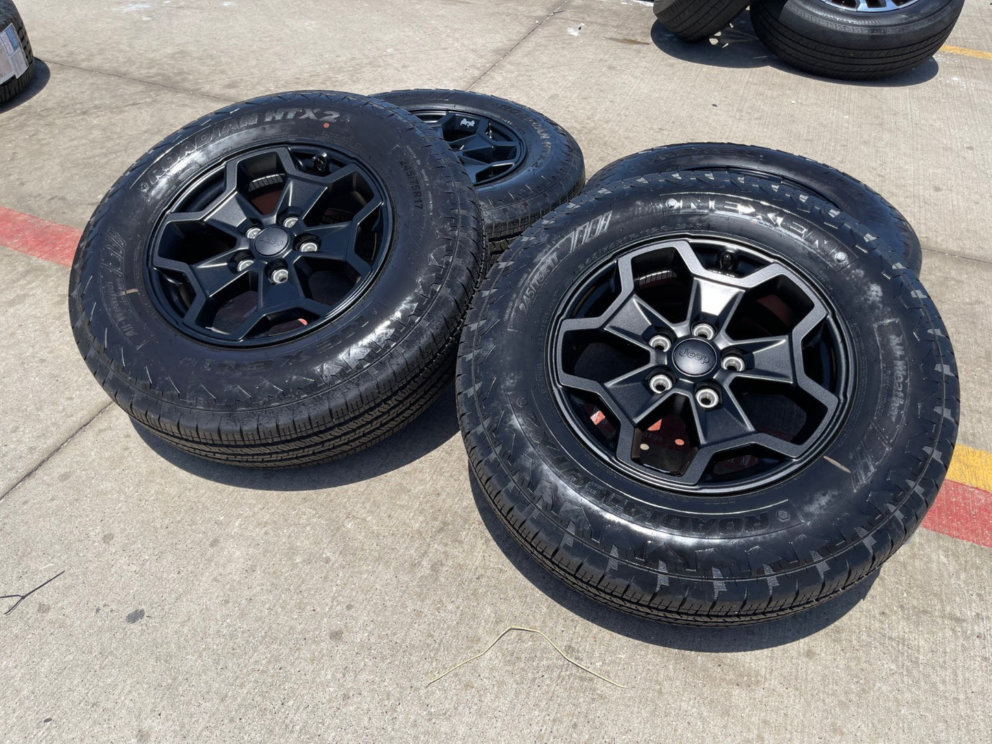 17" Jeep Wrangler SPORT OEM wheels rims tires 9237 black 2023 2024 2025 NEW