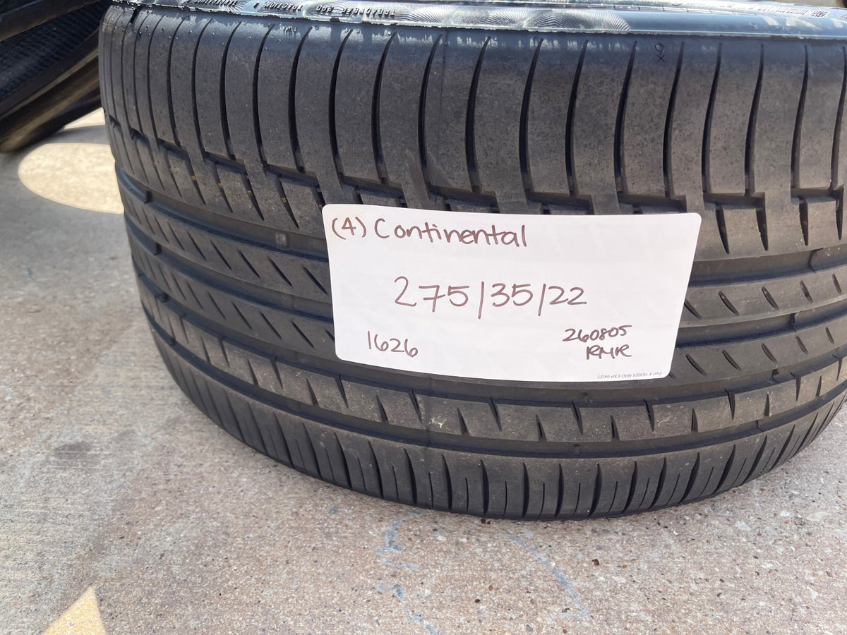 (2) 275/35/22 + (2) 315/35/22 Continental Premium Contact 6 104Y XL tires