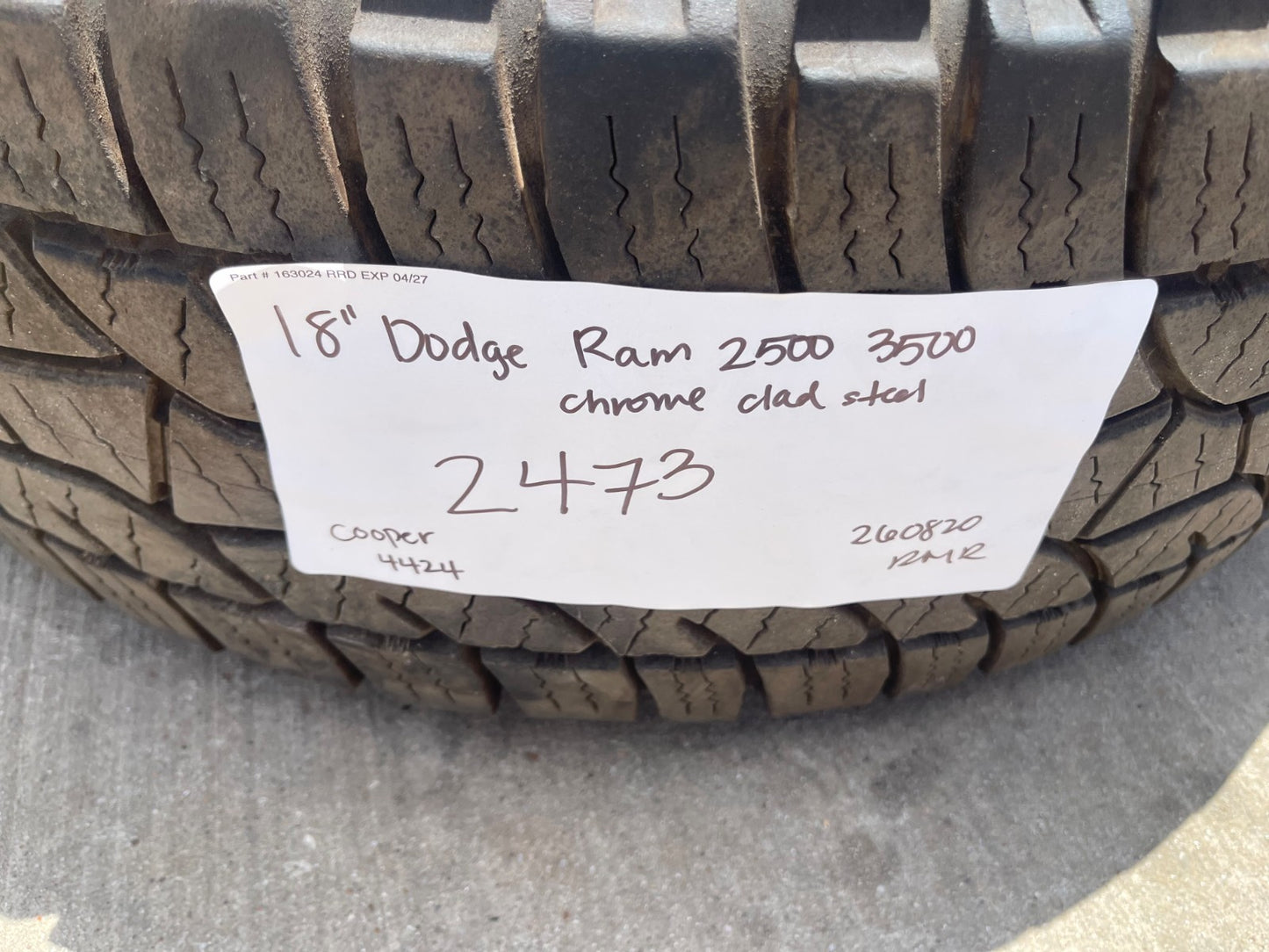 18" Dodge Ram 2500 3500 STEEL chrome OEM 2473 wheels rims SET COOPER