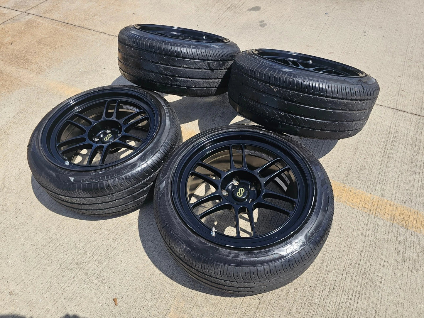 18x9.5 18" Enkei 3798956538BK RPF1 5x114.3 5x4.5 +15 Black Camry IS300 Mustang