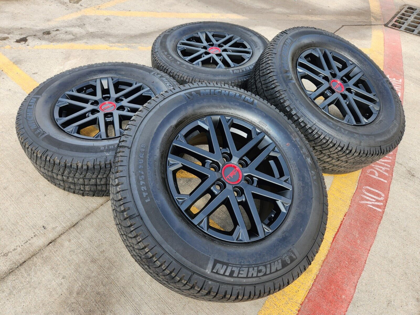 18" Toyota Tundra TRD OEM wheels rims 75281 black Sequoia LX600 tires MICHELIN