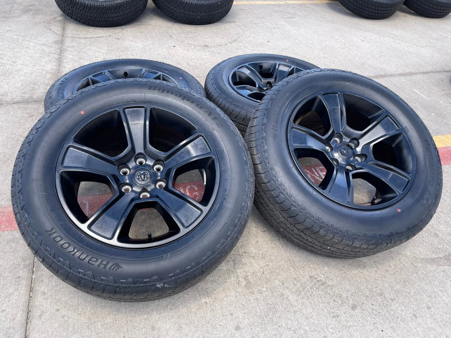 20" Dodge Ram 1500 OEM LIMITED Black 2676 2723 wheels rims NEW HANKOOK A/T2