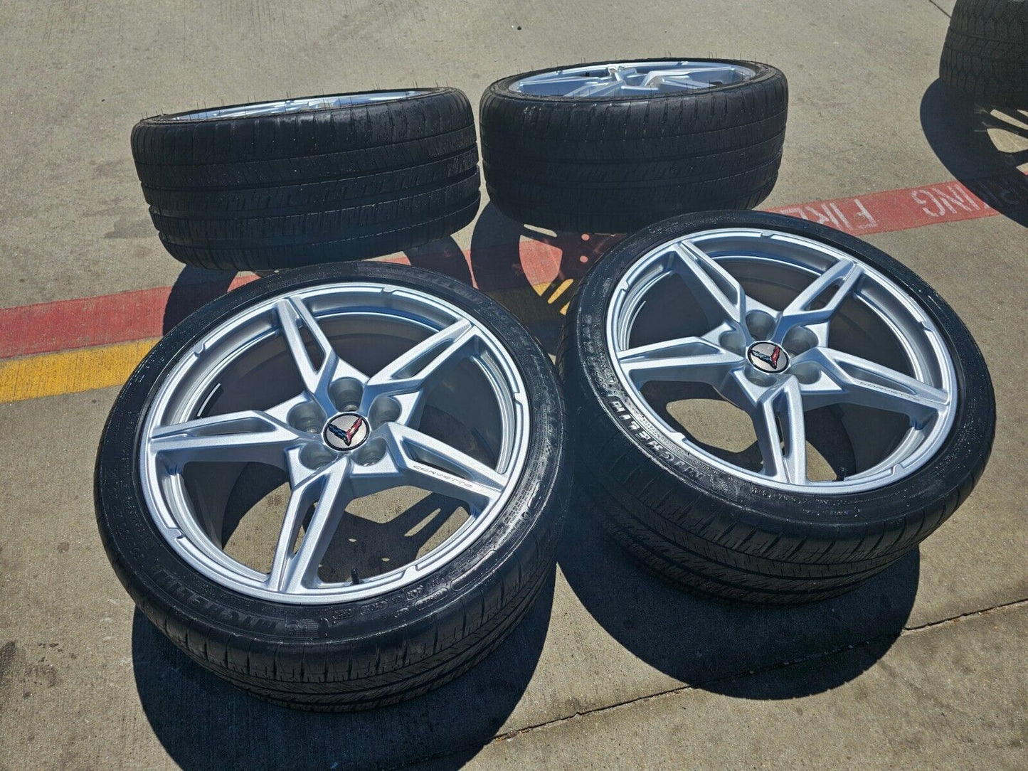 19" + 20" Chevy Corvette C8 OEM wheels rims 14007 14008 tires 2023 2024 2025 NEW