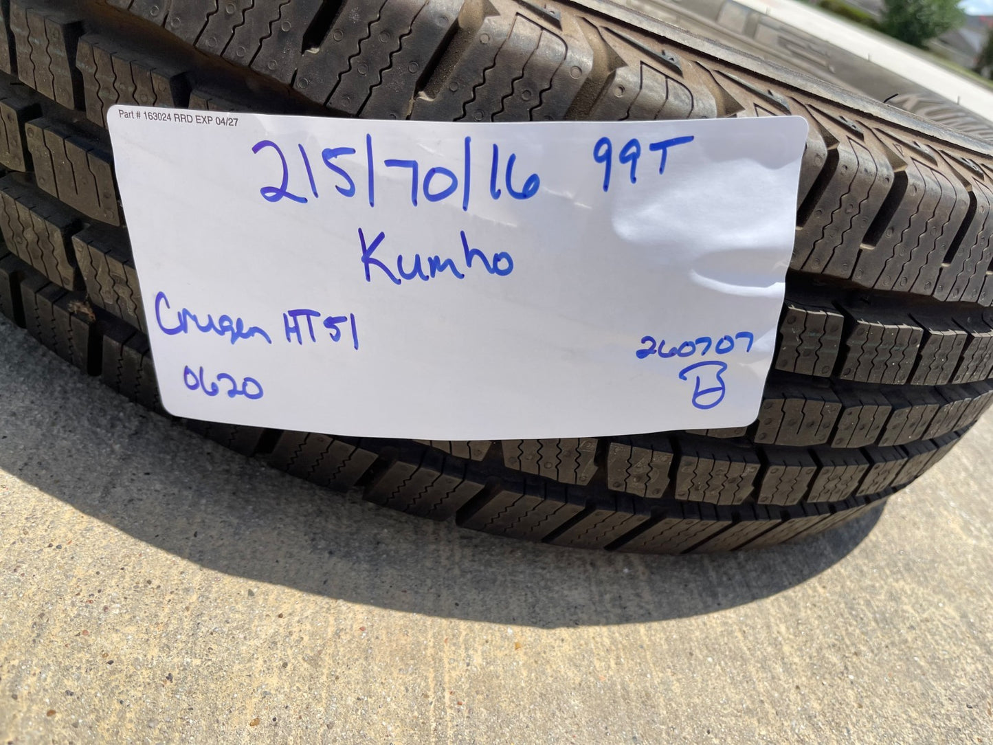 (1) 215/70/16 Kuhmo Crugen H/T51 HT51 tire 99T P215/70R16 NEW