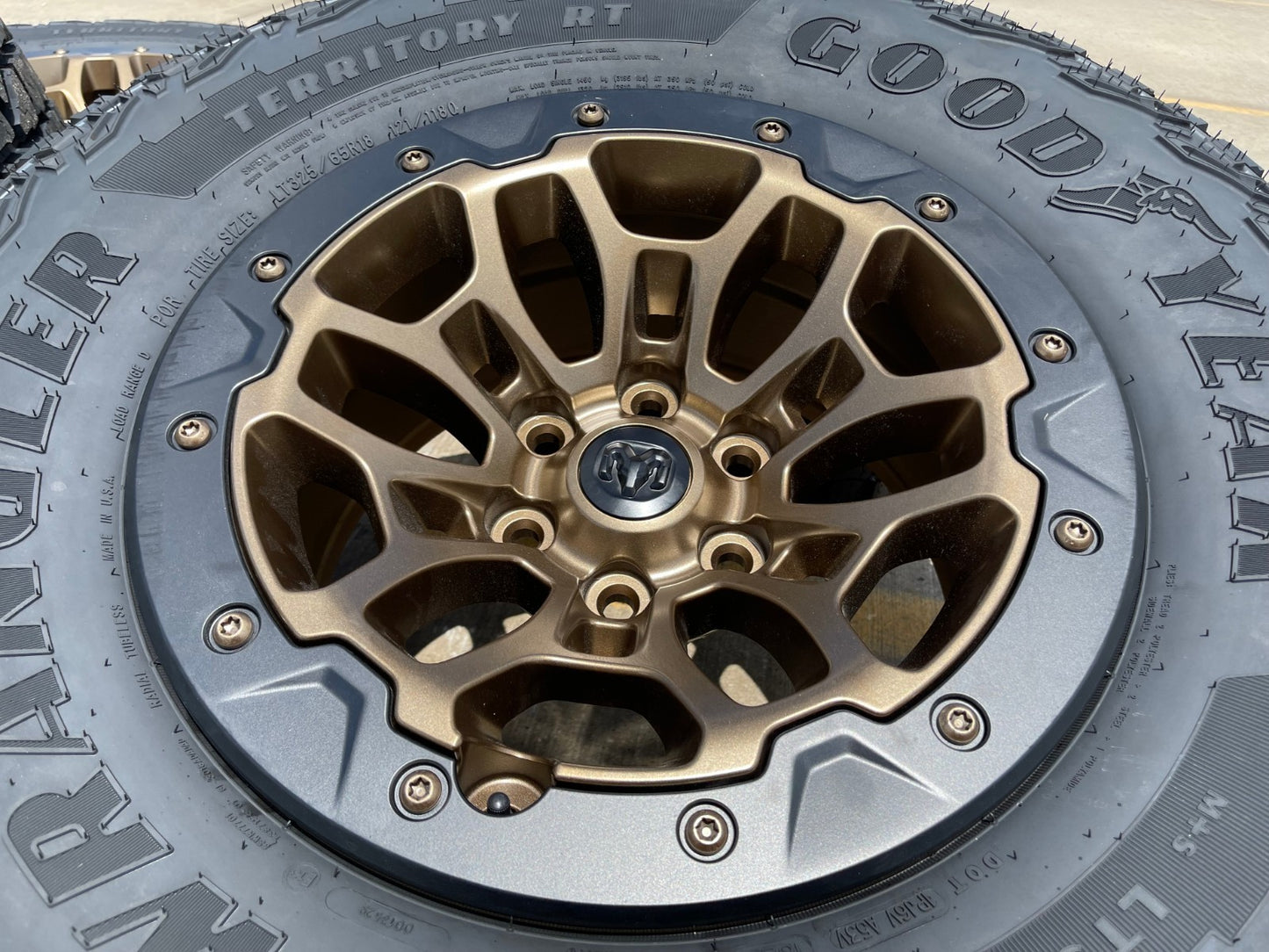 18" Dodge Ram 1500 TRX Beadlock OEM bronze RHO wheels rims 2735 tires 35" NEW