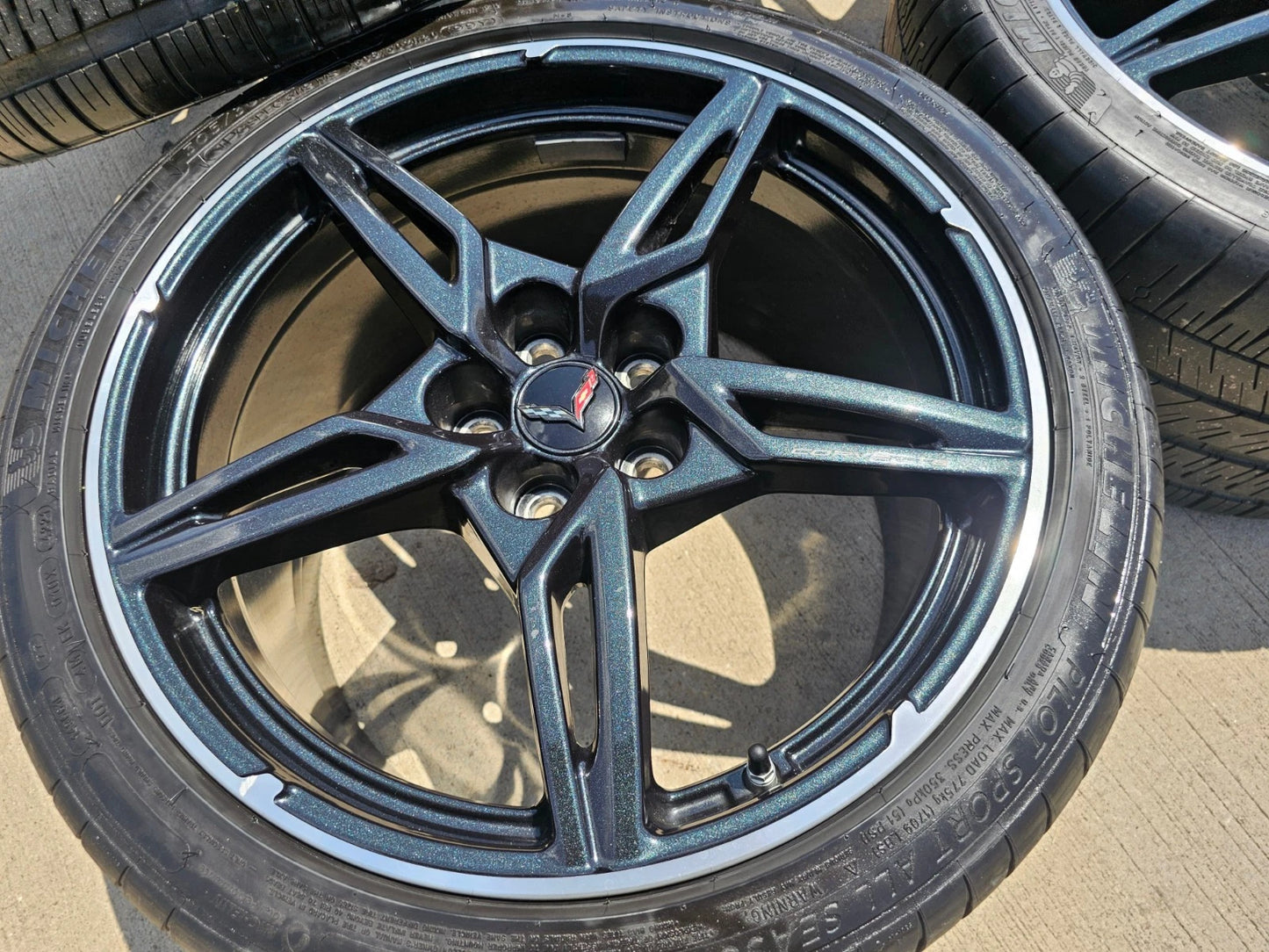19" + 20" Chevy Corvette C8 OEM wheels rims 14007 14008 tires MICHELIN