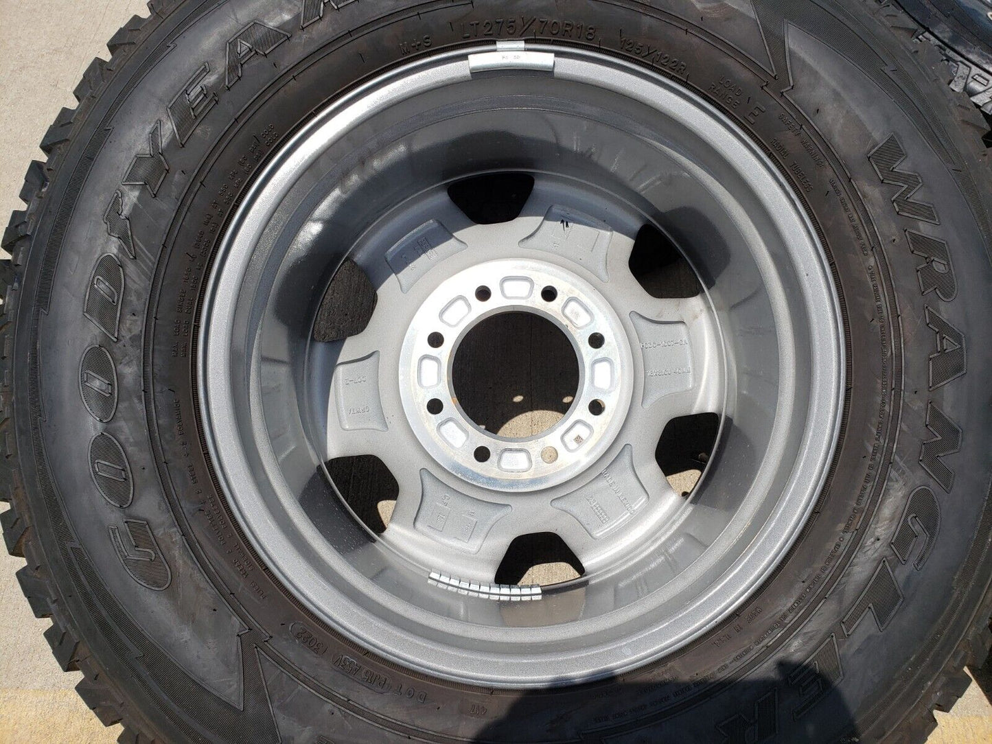 18" Ford F-250 F-350 Lariat FX-4 OEM gray wheels 10298 A/T tires